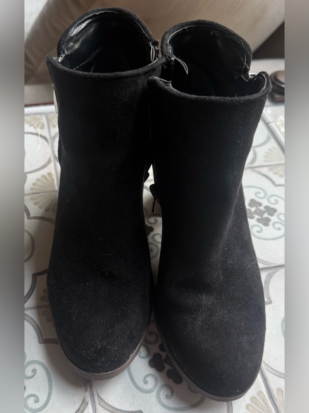 Black Women's Ankle Boots - Classic Suede Look style & co
